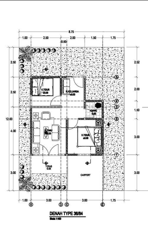 foto denah rumah tipe 36 perumahan Nurul huda residence