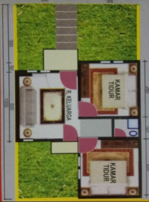 foto denah rumah tipe 36/60 perumahan Graha Citra Mas Tanjungsari