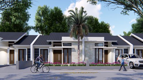 foto tampak rumah tipe 50 perumahan Athena Residence