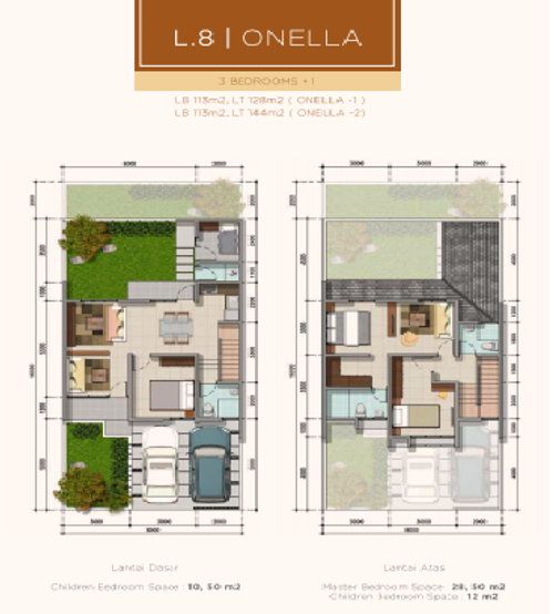 foto denah rumah tipe ONELLA-2 perumahan CITRA ECOPOLIS RAYA - CLUSTER AURORA