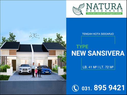 foto tampak rumah tipe NEW SANSIVERA (795) perumahan NATURA RESIDENCES