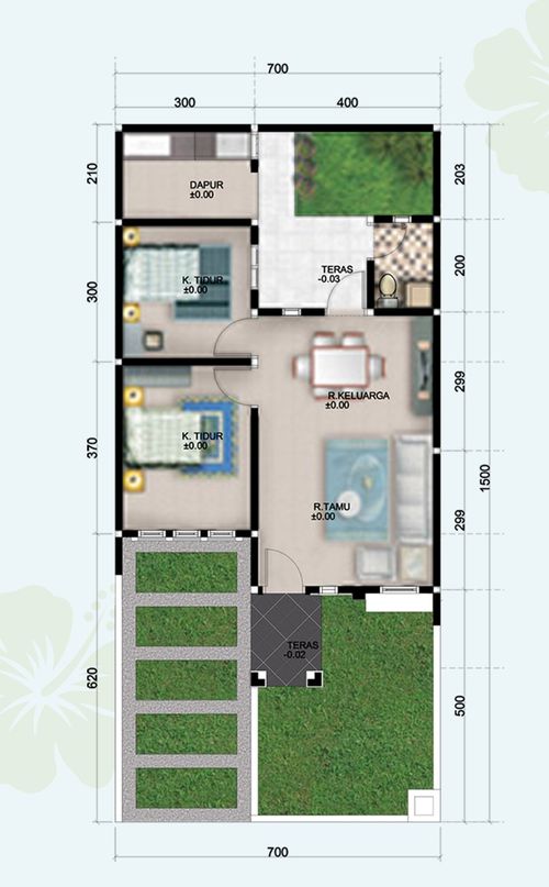 foto denah rumah tipe MAGNOLIA (55X105) perumahan TAMAN ANGGUN SEJAHTERA 4