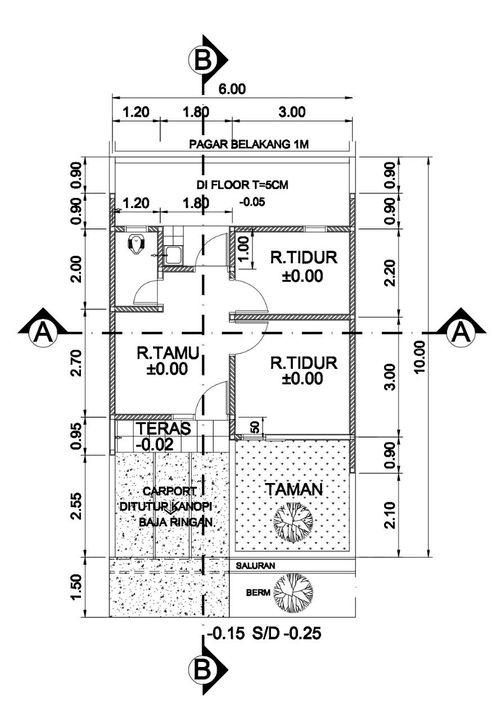 foto denah rumah tipe 29/60 perumahan GRAND CIKARANG VILLAGE