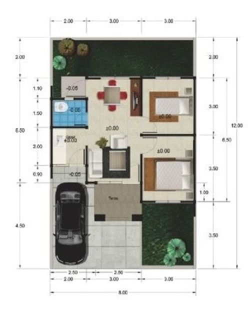 foto denah rumah tipe 45 perumahan SAPPHIRE REGENCY BREBES