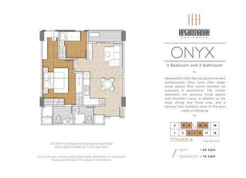 foto denah rumah tipe ONYX perumahan HEGARMANAH RESIDENCE APARTMENT