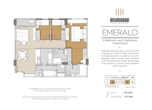 foto denah rumah tipe EMERALD perumahan HEGARMANAH RESIDENCE APARTMENT