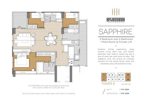 foto denah rumah tipe SAPPHIRE perumahan HEGARMANAH RESIDENCE APARTMENT
