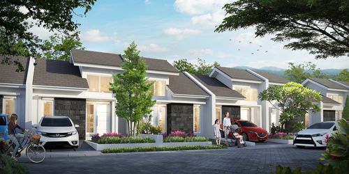foto tampak rumah tipe Tulip 1 perumahan CitraIndah City Bukit Tulip