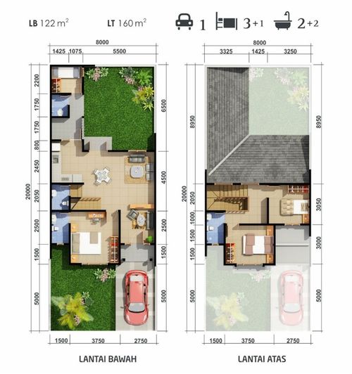 foto denah rumah tipe ARYA perumahan CLUSTER CEMPAKA,SUVARNA PADI.