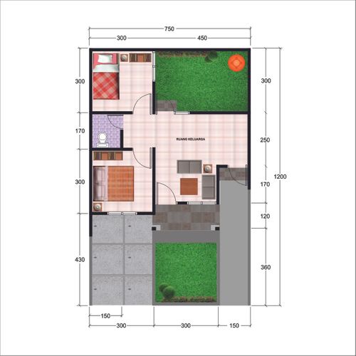 foto denah rumah tipe 40 perumahan GRIYA SATRIA BUKIT PERMATA TAHAP II