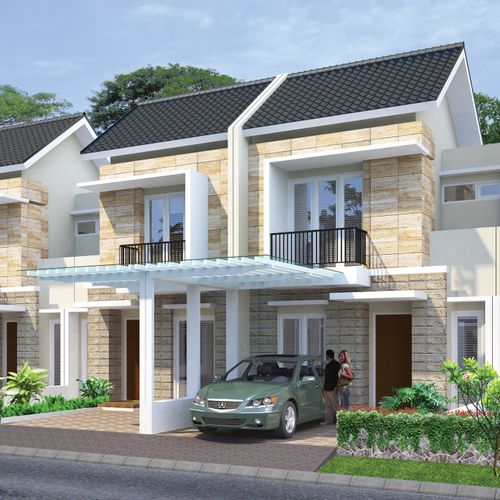 foto tampak rumah tipe Mallow perumahan CLUSTER BALSA KHI