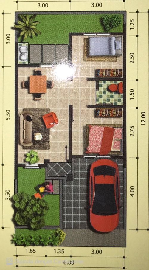 foto denah rumah tipe 38/72 perumahan Permata Legenda 3