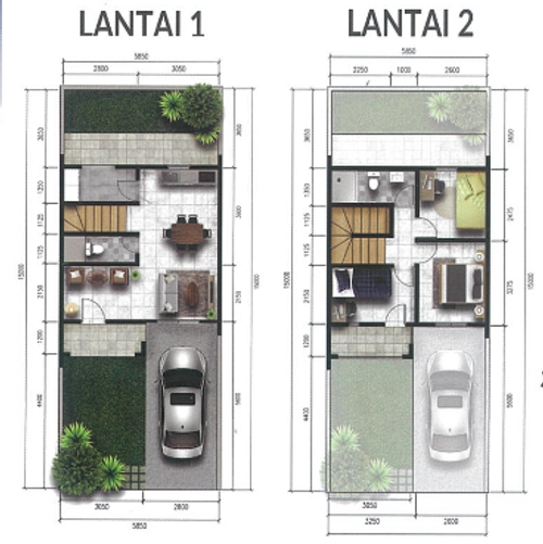foto denah rumah tipe Reiwa-1 perumahan Heartful Town