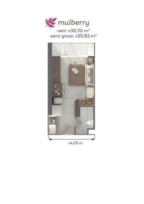 foto denah rumah tipe MULBERRY perumahan Galeri Ciumbuleuit Apartment 3