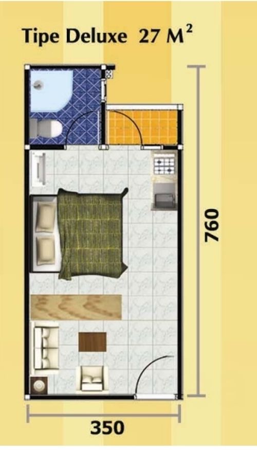 foto denah rumah tipe Studio perumahan METROPARK CONDOMINIUM