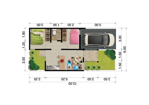 foto denah rumah tipe SAYURI perumahan Osaka Blossom