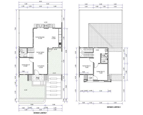 foto denah rumah tipe 75/130 perumahan CEMPAKA RESIDENCE MAGELANG