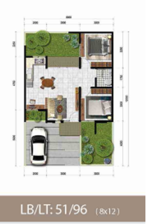 foto denah rumah tipe GIARDINO perumahan CITRA RAYA - CLUSTER LUGANO ZA & ZB