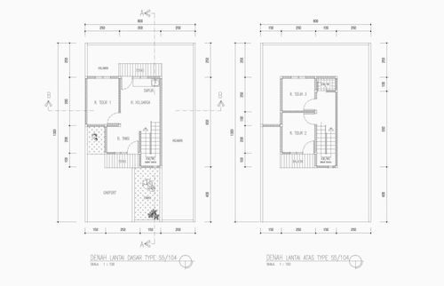 foto denah rumah tipe 55/104 perumahan GRAHA CENDANA