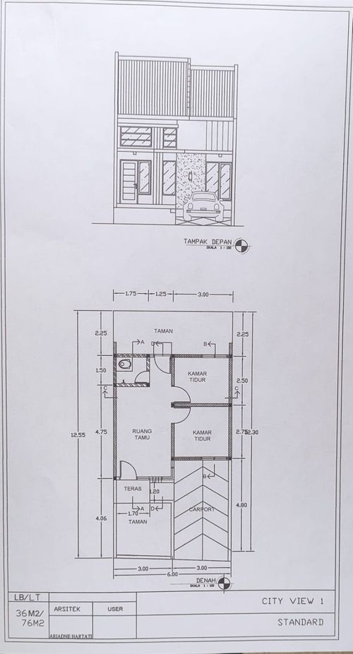 foto denah rumah tipe 36 perumahan CITY VIEW 1 BLOK E