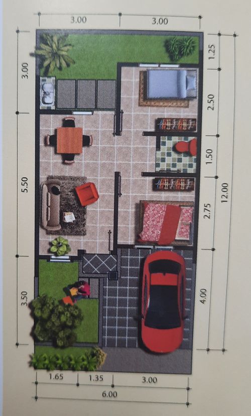 foto denah rumah tipe 38/72 BLOK C perumahan Permata Legenda 3
