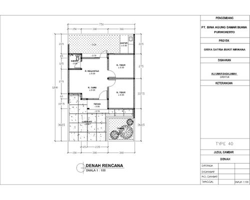 foto denah rumah tipe 40 Edelweiss B perumahan GRIYA SATRIA BUKIT NIRWANA
