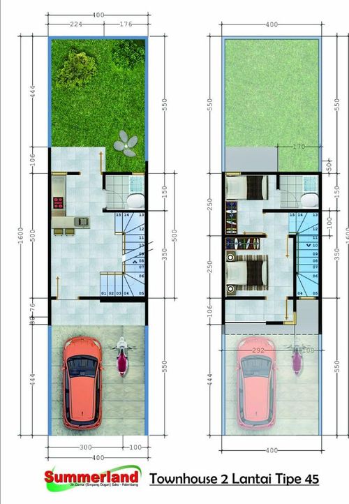 foto denah rumah tipe 45/64 perumahan PERUMAHAN SUMMERLAND