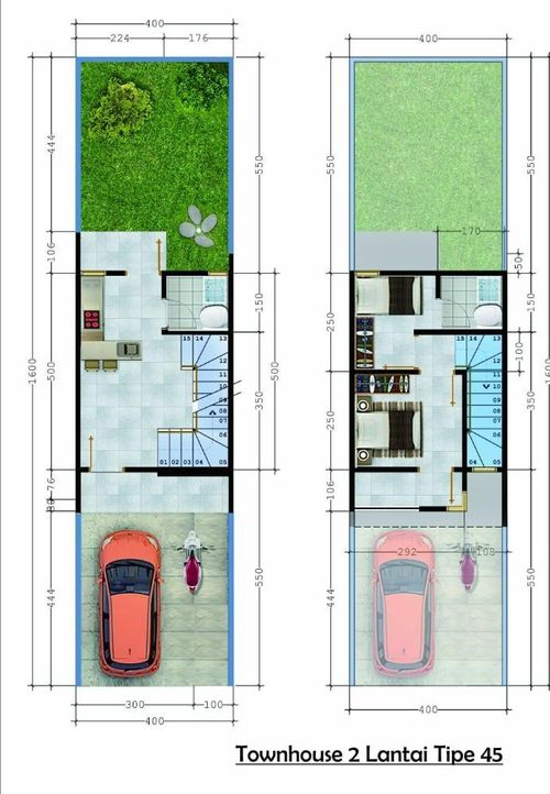 foto denah rumah tipe 45/74 perumahan PASUNDAN LAND