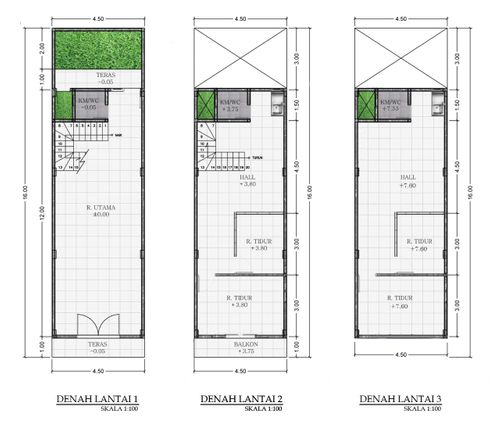 foto denah rumah tipe Rukan 164/72 perumahan Duta Indah Residence - Rukan Emerald