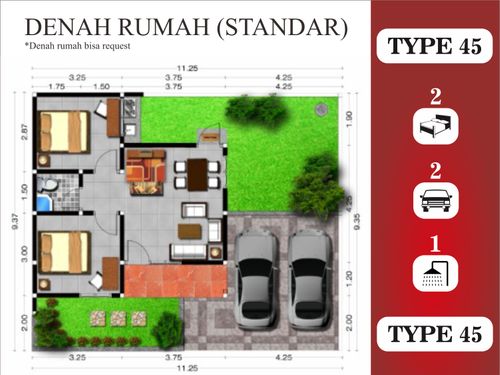 foto denah rumah tipe 45 perumahan AGATAMA RESIDENCE PURWOMARTANI