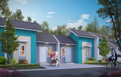 foto tampak rumah tipe Lotus 2B perumahan CitraIndah City