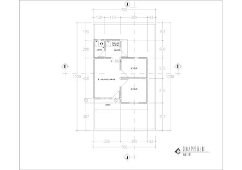 foto denah rumah tipe 36/80 perumahan CEMARA EKAJAYA RESIDENCE