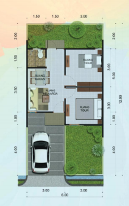foto denah rumah tipe AGATE perumahan CITRA RAYA CLUSTER BIZHOME JADE & CHALCEDONY