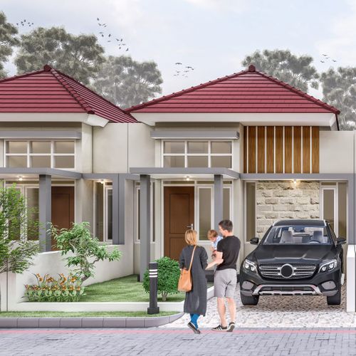foto tampak rumah tipe 36 perumahan Grand Maksoem Village