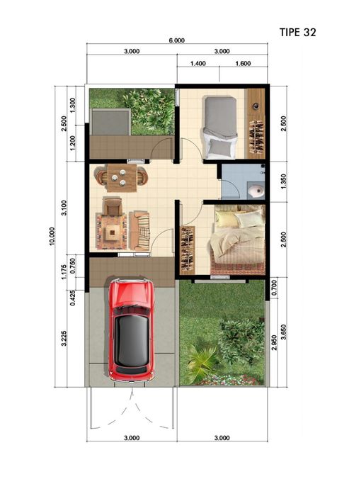 foto denah rumah tipe DHARMAWANGSA perumahan GRAND RESIDENCE CITY