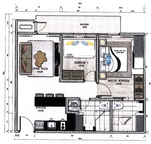 foto denah rumah tipe 2BCA perumahan Capitol Suites