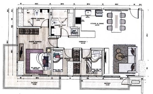 foto denah rumah tipe 3BC perumahan Capitol Suites
