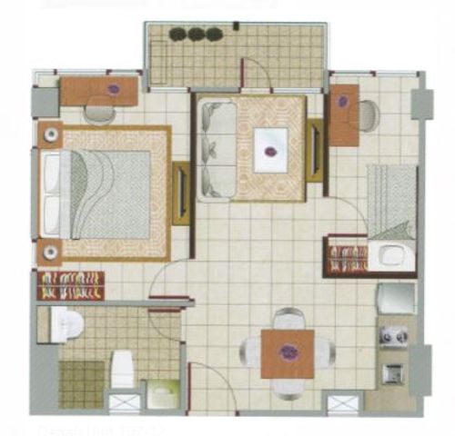 foto denah rumah tipe 2BCT perumahan Capitol Park Residence