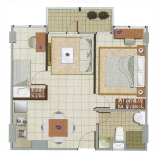 foto denah rumah tipe 2BAT perumahan Capitol Park Residence