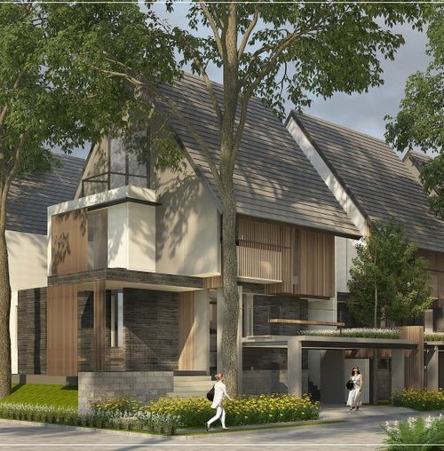 foto tampak rumah tipe Caelus 9 Corner D5/15 perumahan Caelus