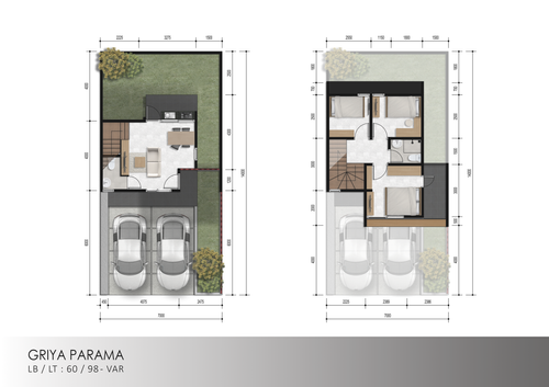 foto denah rumah tipe 60/98 perumahan GRIYA PARAMA
