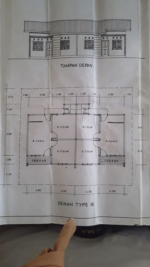 foto denah rumah tipe 36 perumahan PERMATA HIJAU PERMAI II THP 2