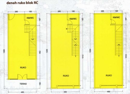 foto denah rumah tipe 162/101 perumahan RUKO SKY BLUSH