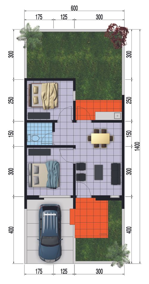 foto denah rumah tipe 36 perumahan Pesona Prima Griya Cluster Delima