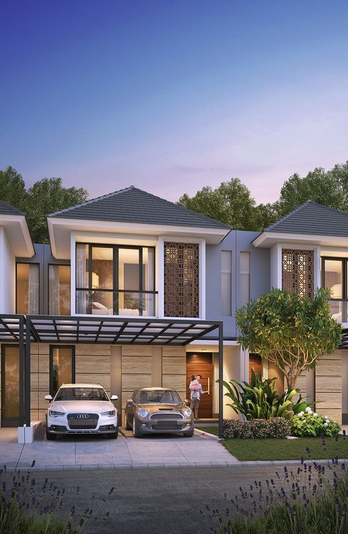 foto tampak rumah tipe MARQUISE DELUXE perumahan PELICAN HILL CITRALAND