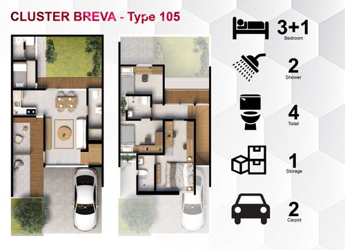 foto denah rumah tipe Breva perumahan FLORISTA GARDEN