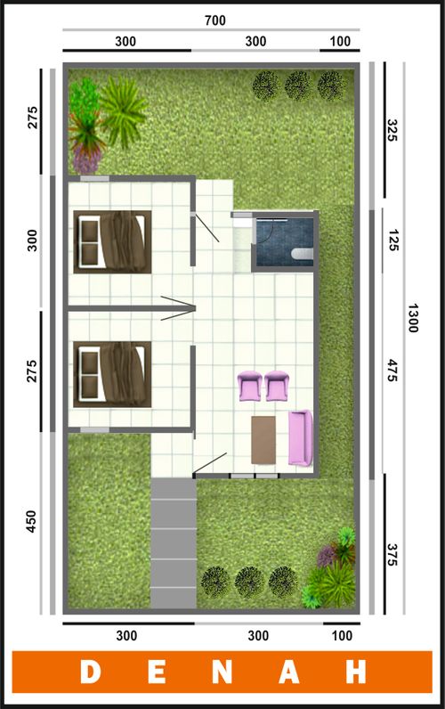 foto denah rumah tipe 36 perumahan GRIYA AHMAD YANI