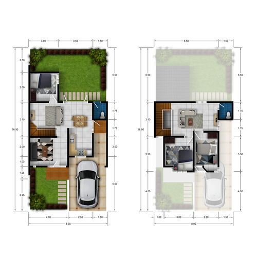foto denah rumah tipe 98/113 perumahan CAKRA LAND TOWN HOUSE