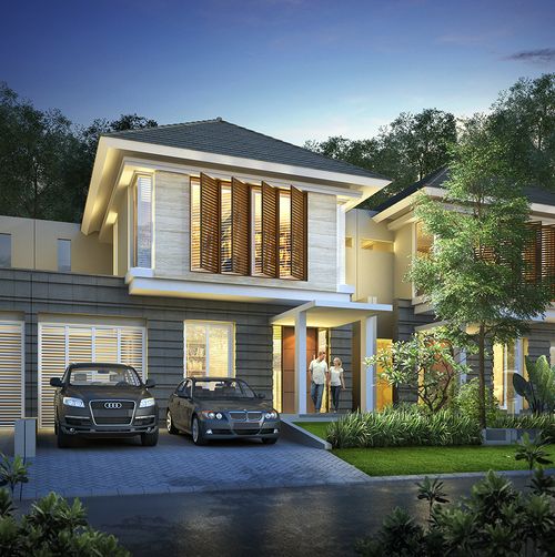 foto tampak rumah tipe MEDELEINE perumahan PELICAN HILL CITRALAND