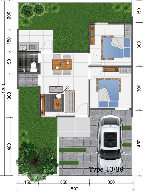 foto denah rumah tipe Milenial 40 perumahan Nirwana Green Land